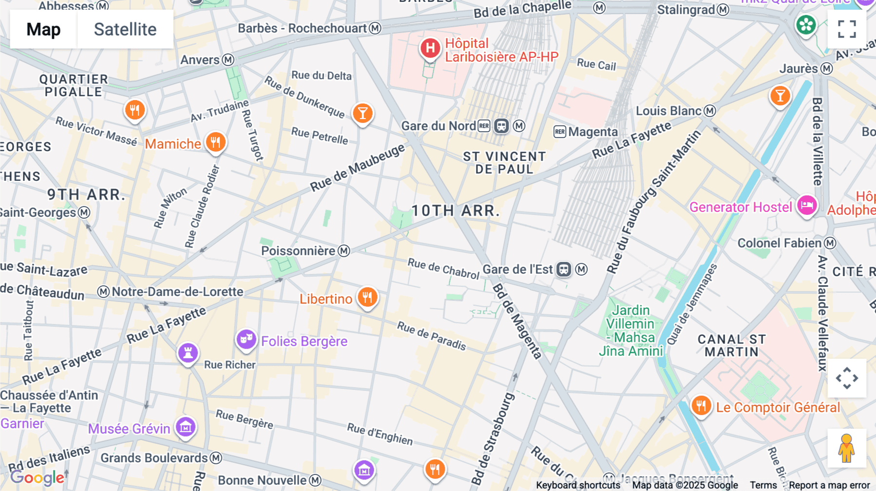 Click for interative map of 20-22 Rue de Petits Hotels, Paris