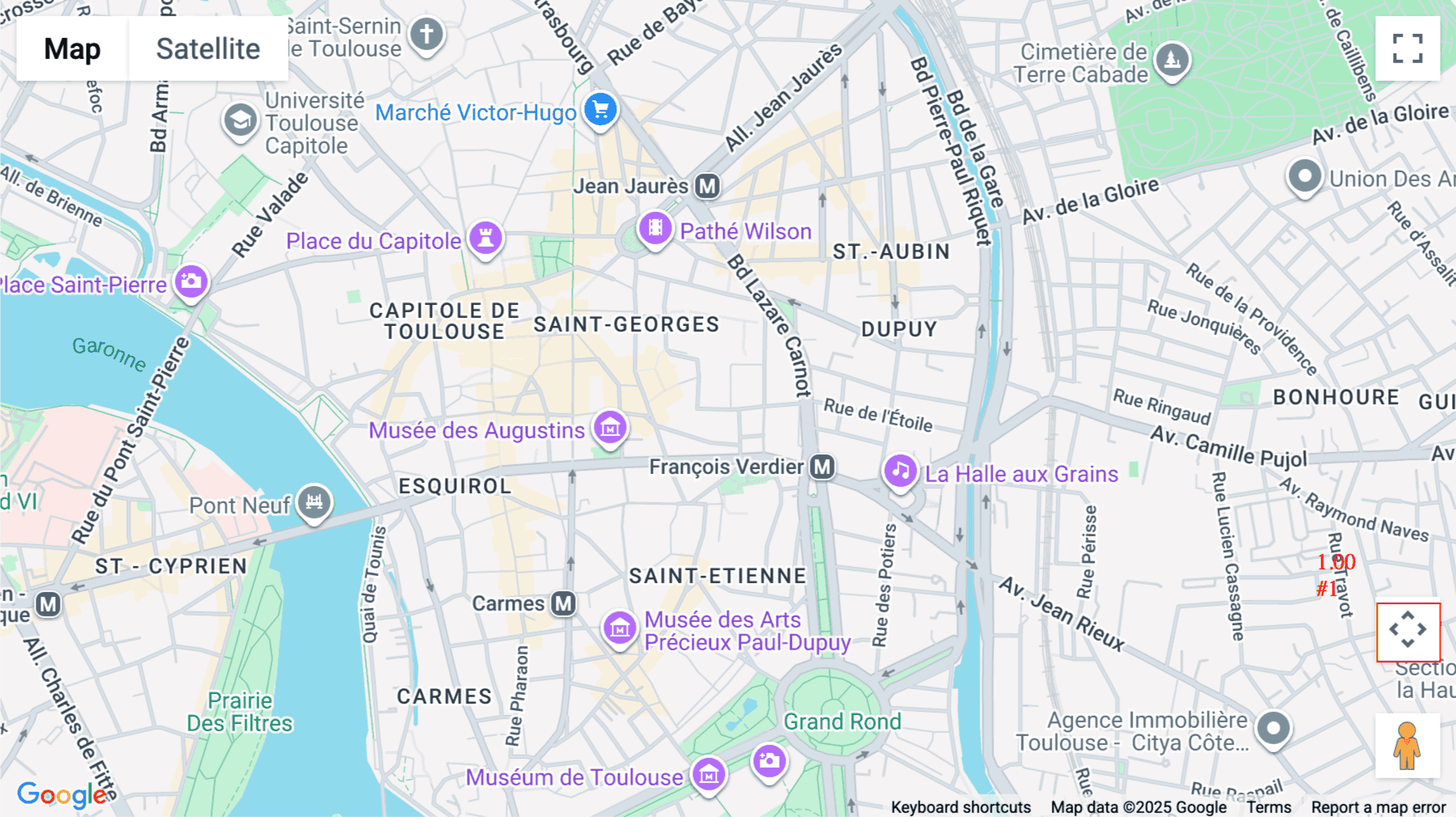 Click for interative map of 1 rue des pénitents blancs, Toulouse