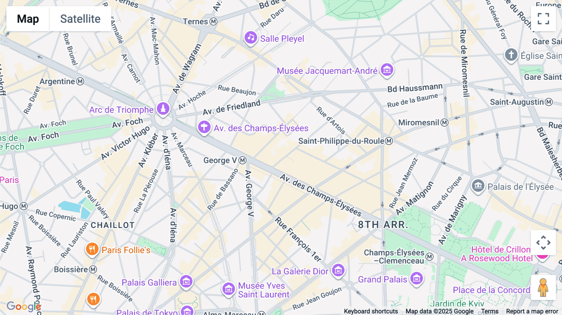 Click for interative map of 92 Champs-Élysées, Paris