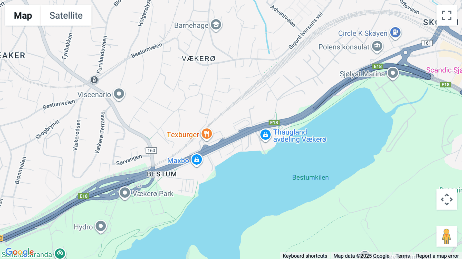 Click for interative map of Drammensvein 211, Oslo