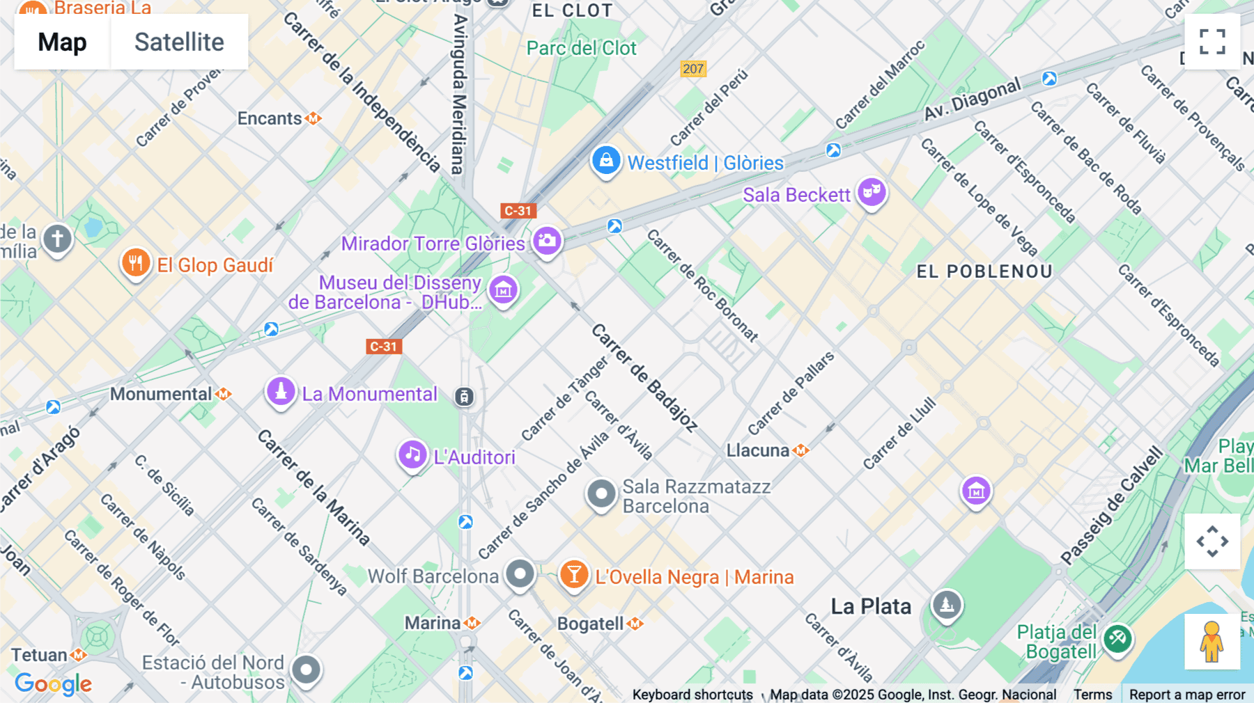 Click for interative map of Glories, Luxa C/Tanger-Badajoz, Barcelona