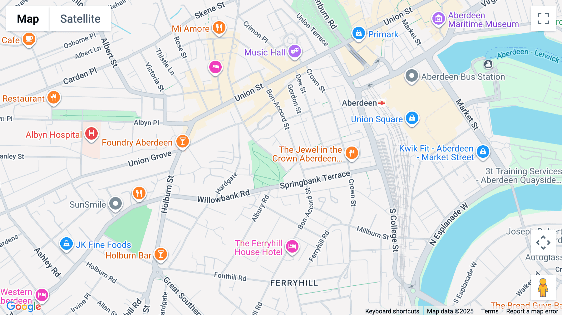 Click for interative map of 11 Bon Accord Crescent, Aberdeen, Aberdeen