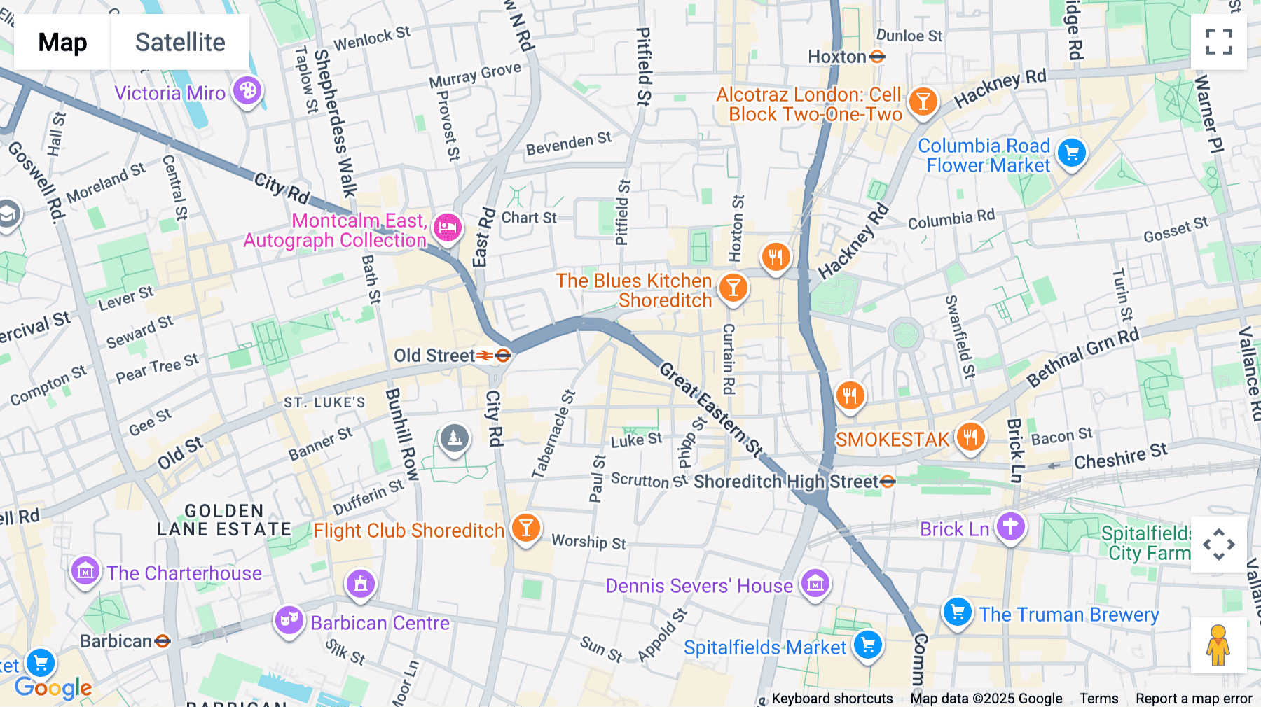 Click for interative map of 91-93 Great Eastern Street, Shoreditch, London, London