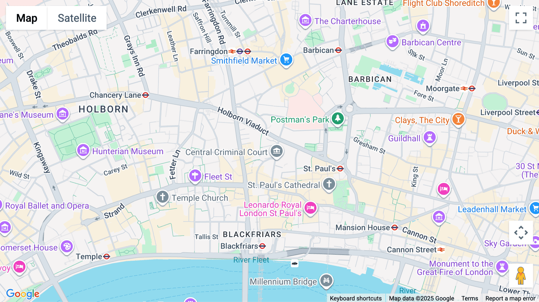 Click for interative map of 20 Old Bailey, Farringdon, London, London