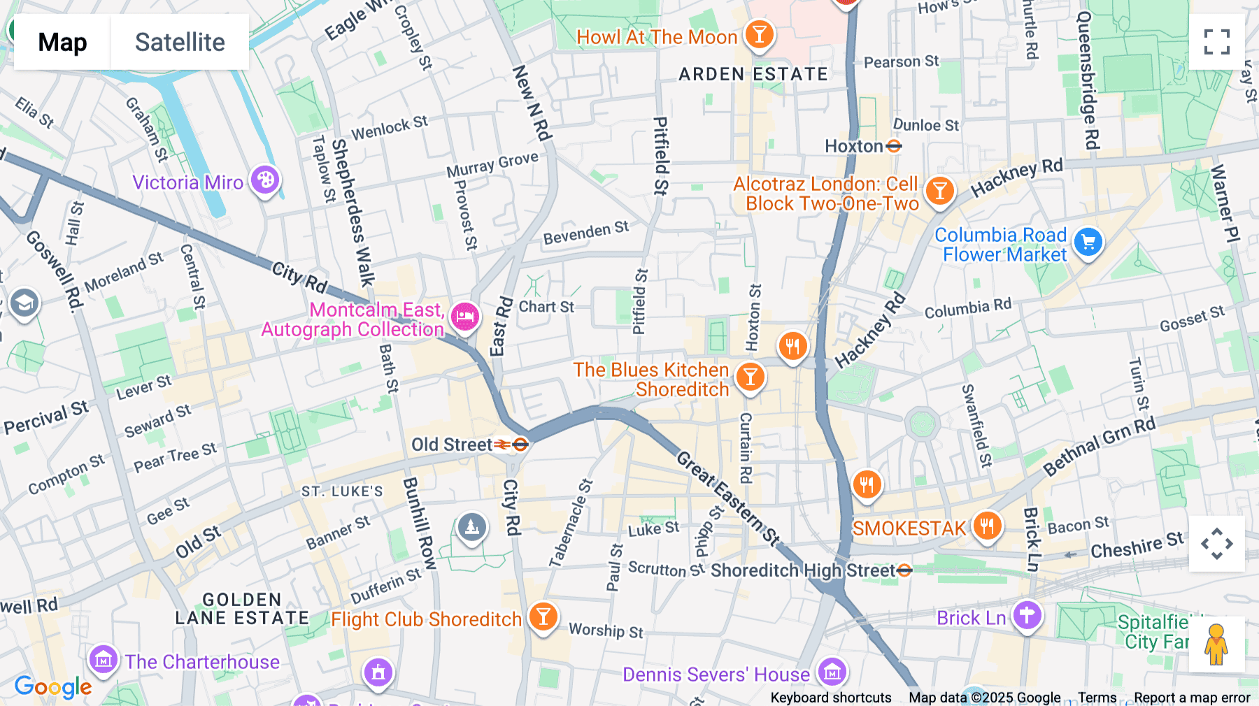 Click for interative map of 28 Charles Square, London, London