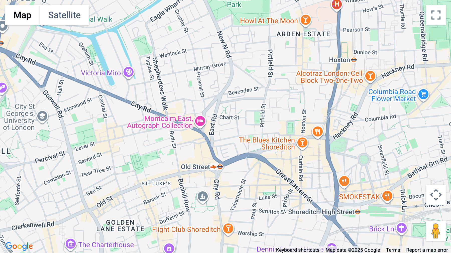 Click for interative map of 27 Corsham St, Hoxton, London