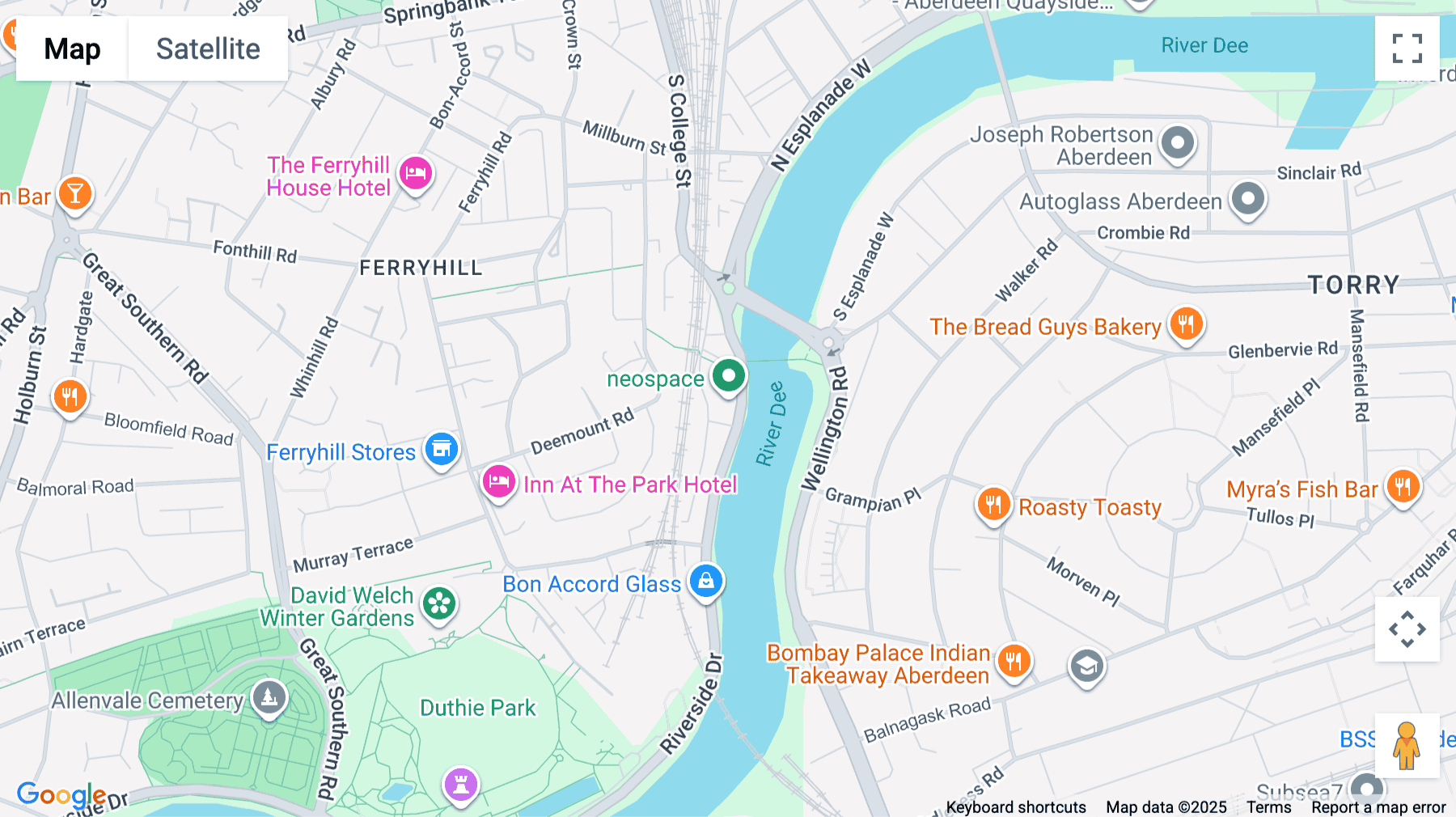 Click for interative map of Neo house, Riverside Drive, Aberdeen