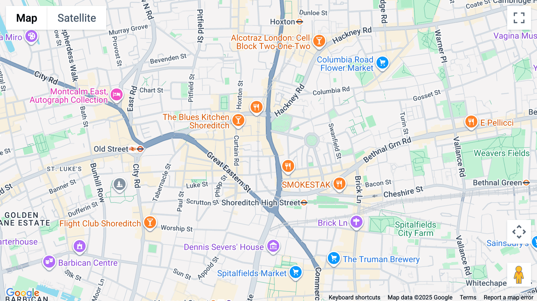 Click for interative map of 1-3 French Place, London