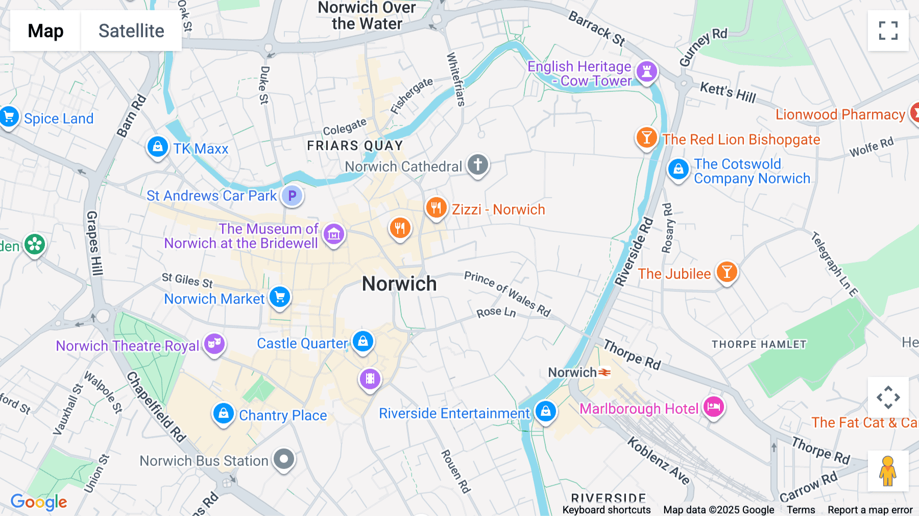 Click for interative map of 34-40 Prince of Wales Road, Norwich, Norwich