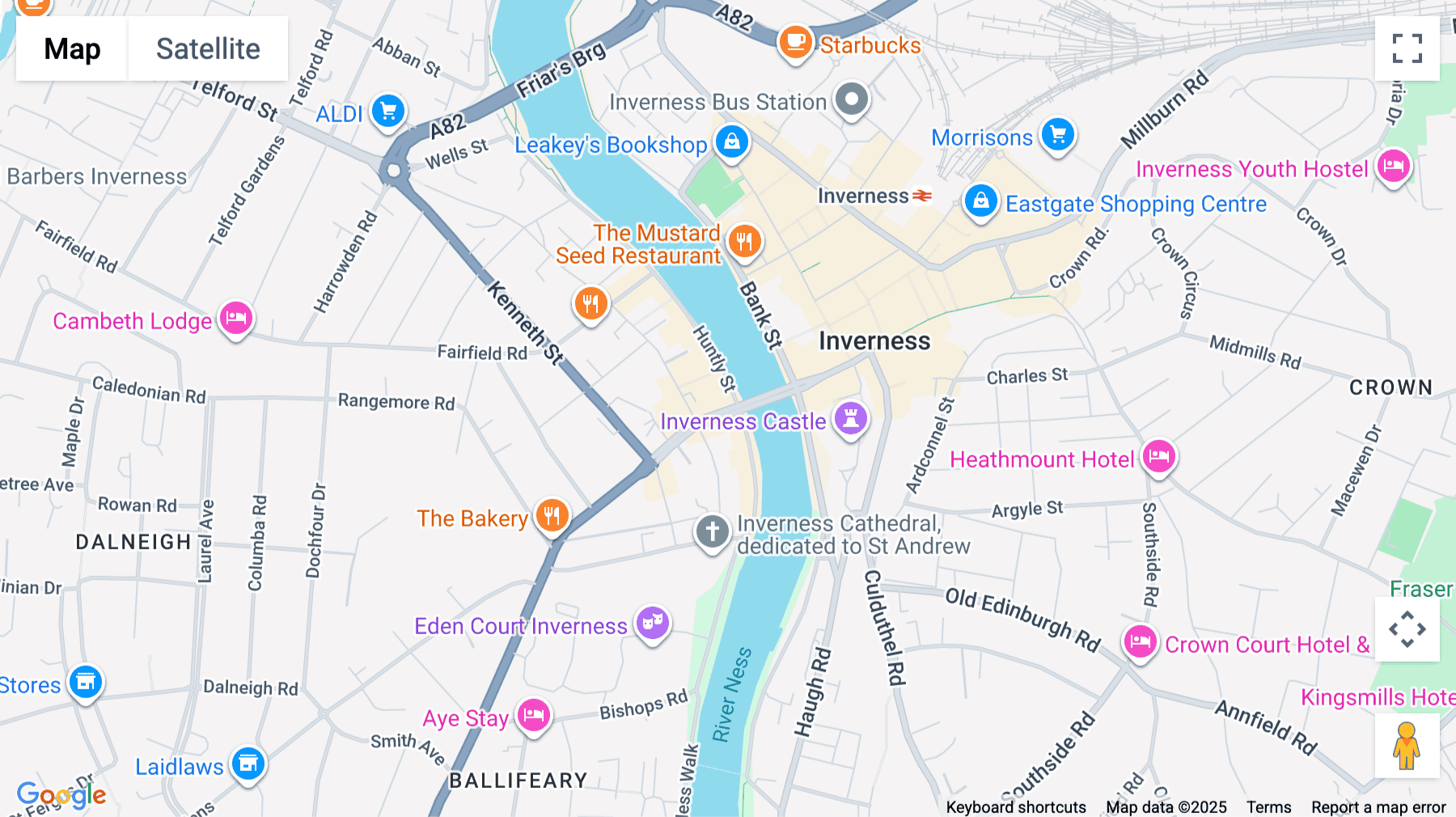 Click for interative map of 3 Young Street, Inverness