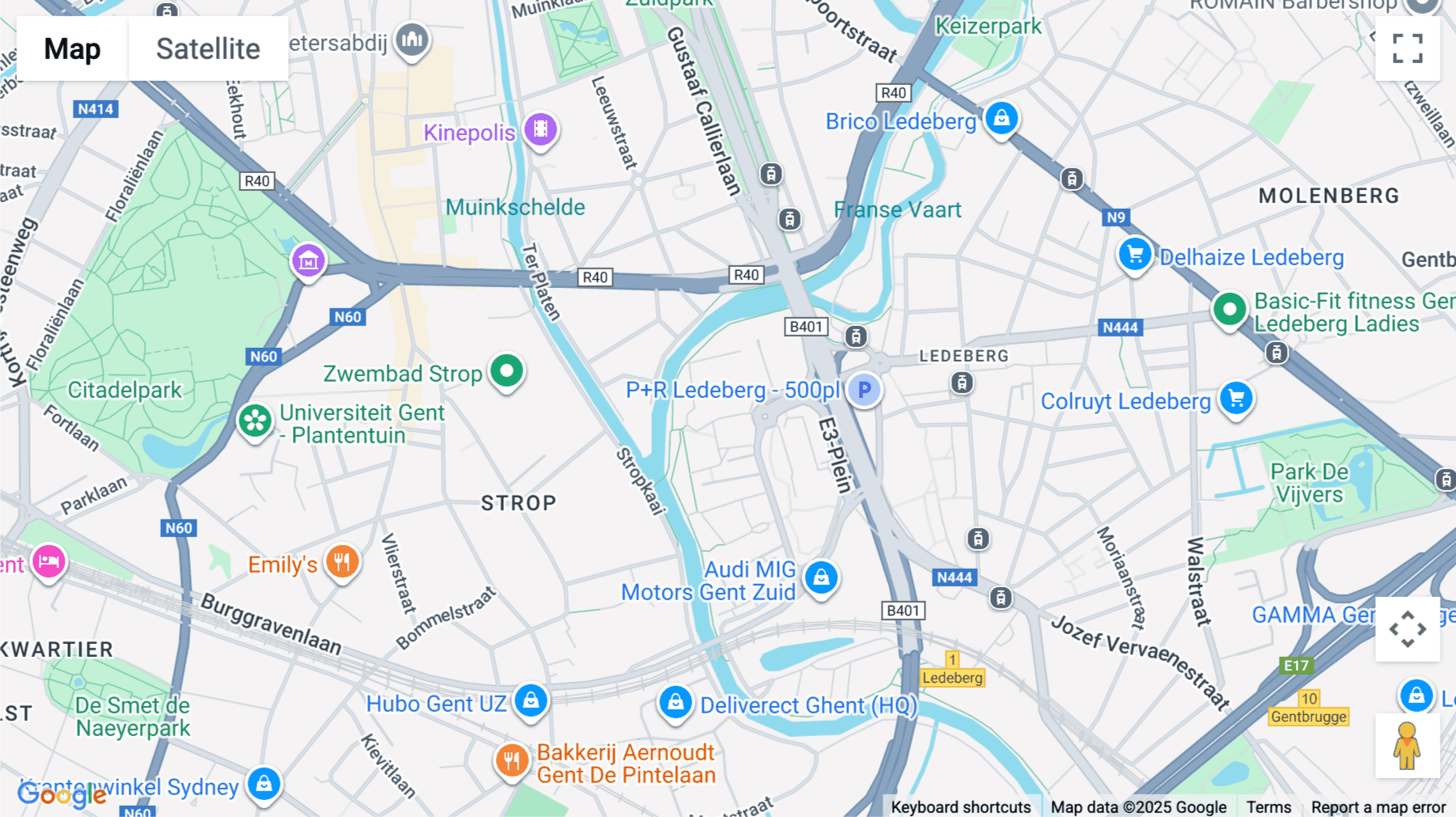 Click for interative map of Gaston Crommenlaan 8, Ghent