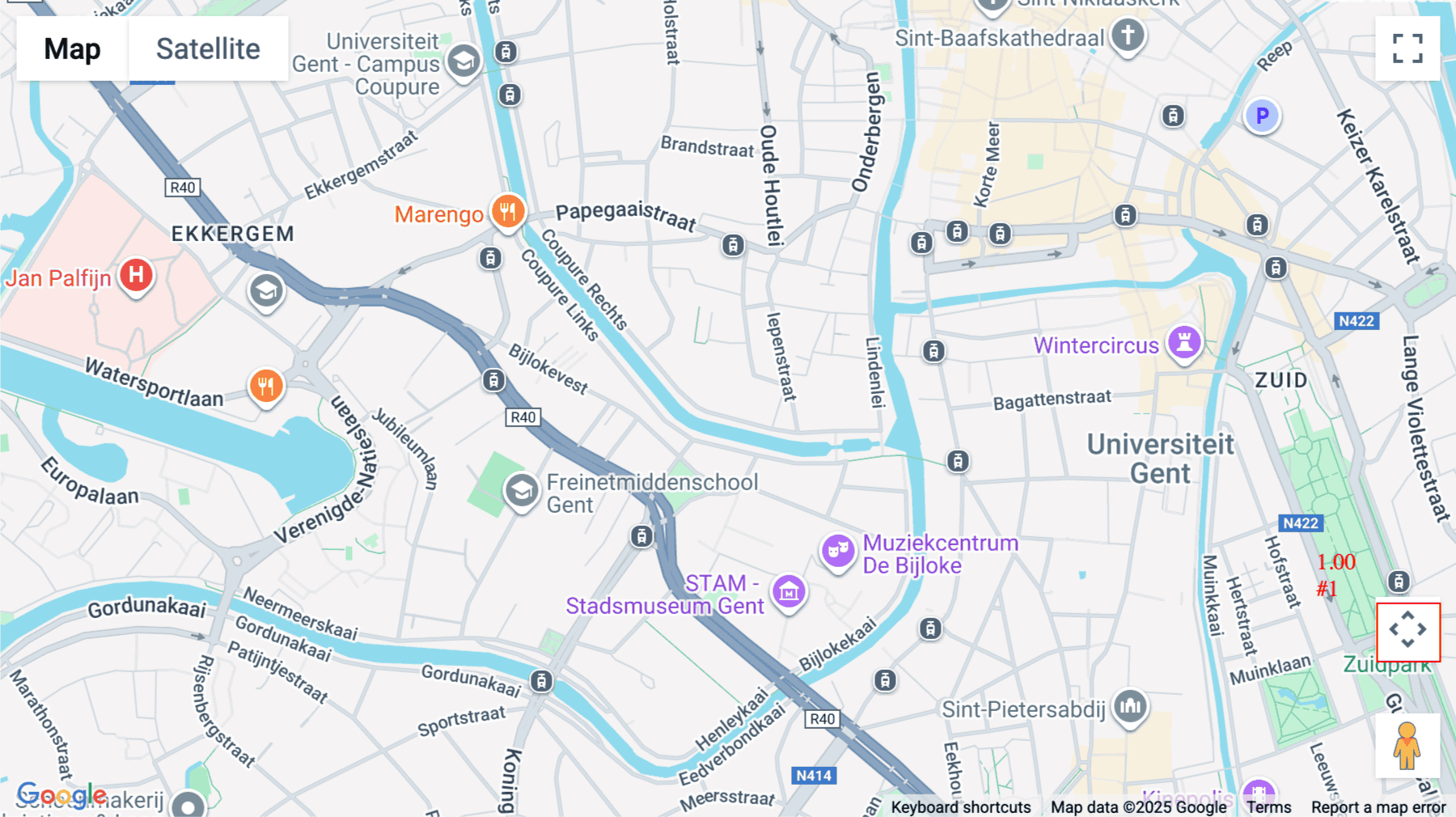 Click for interative map of Coupure Rechts 88, Ghent
