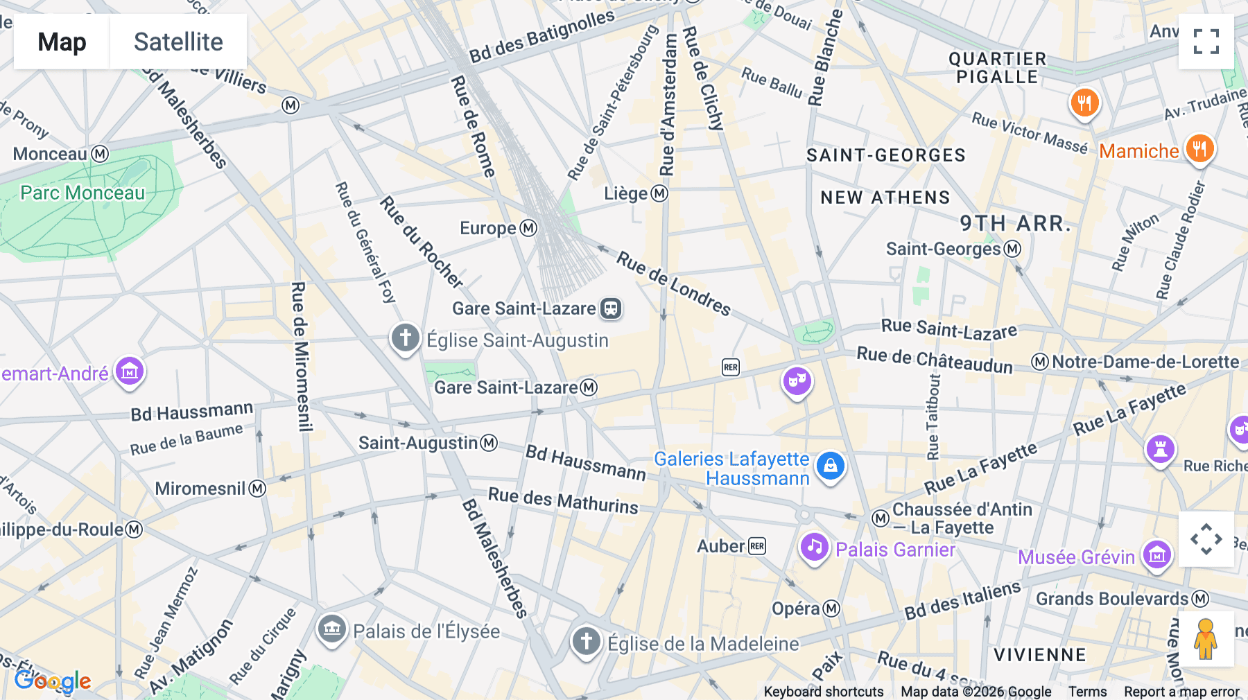 Click for interative map of 1 Cour du Havre, 75008 Paris, France, Paris