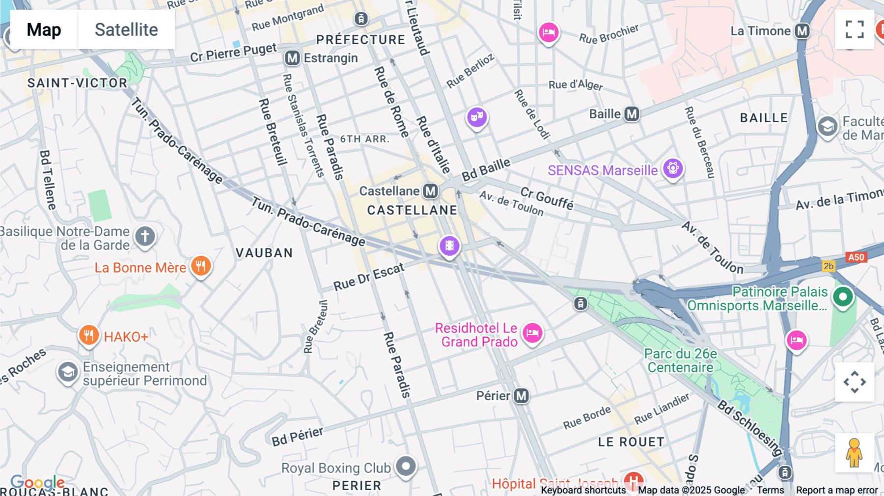 Click for interative map of 24 avenue du Prado, Marseille