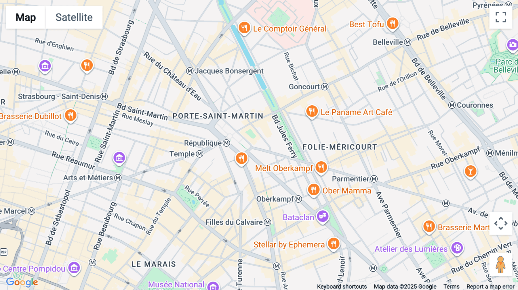 Click for interative map of 1 Avenue de la Republique, Paris