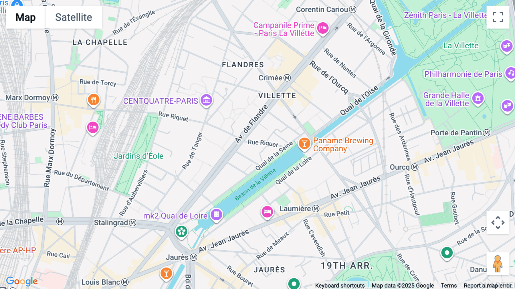 Click for interative map of 170 bld de la Villette, Paris