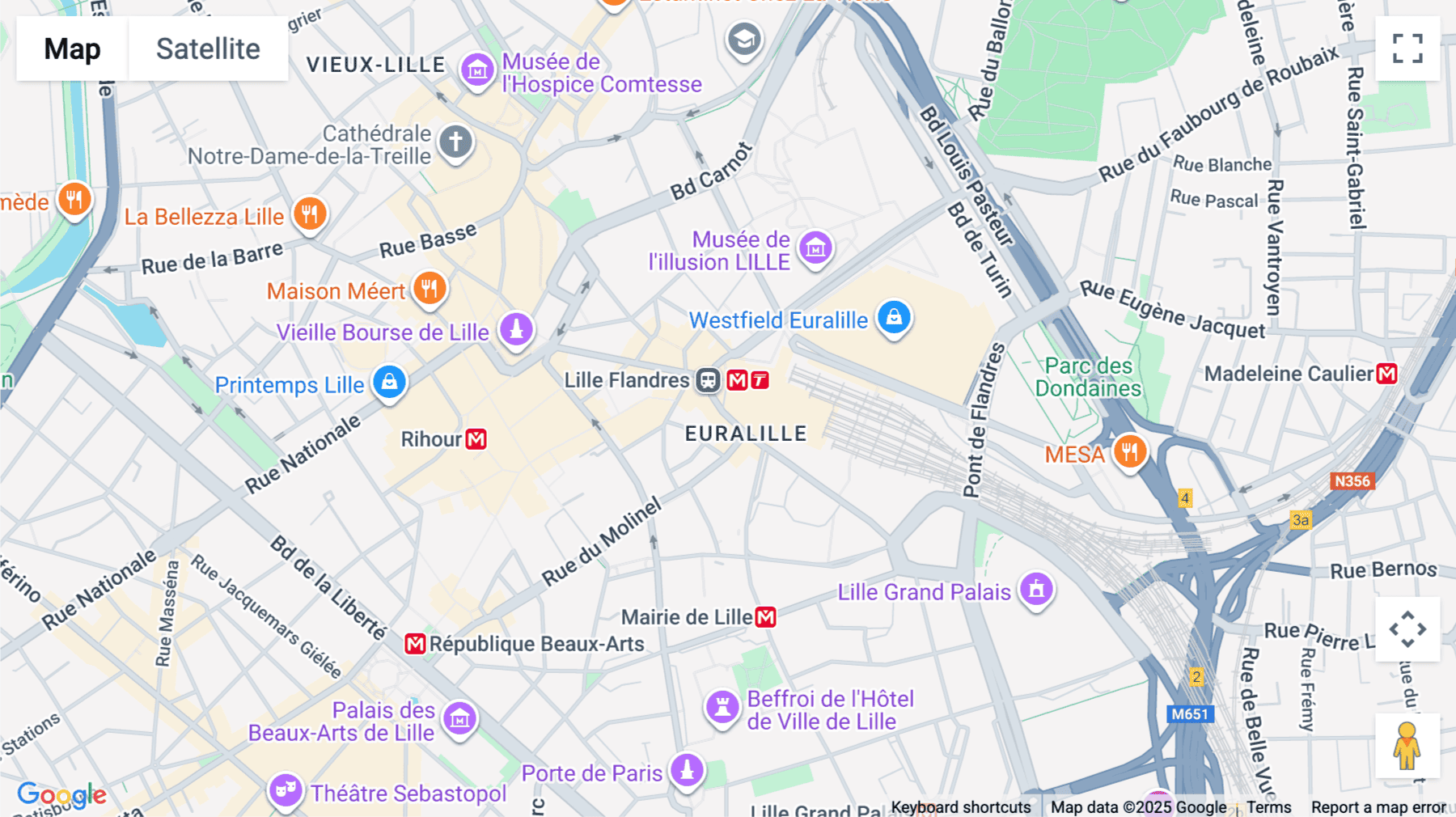 Click for interative map of Place de la gare, (Access from the main hall), Lille
