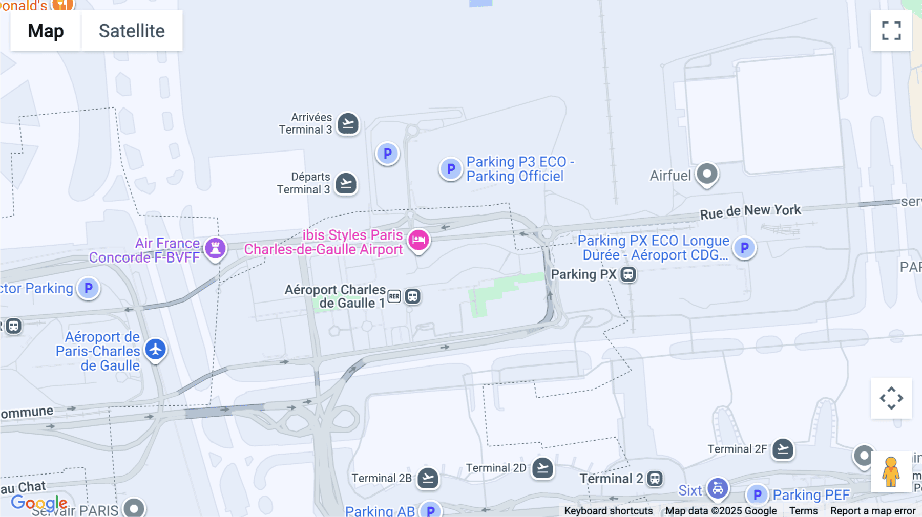Click for interative map of Le Dôme, 1, rue de la Haye, BP 12910, Roissy-en-France