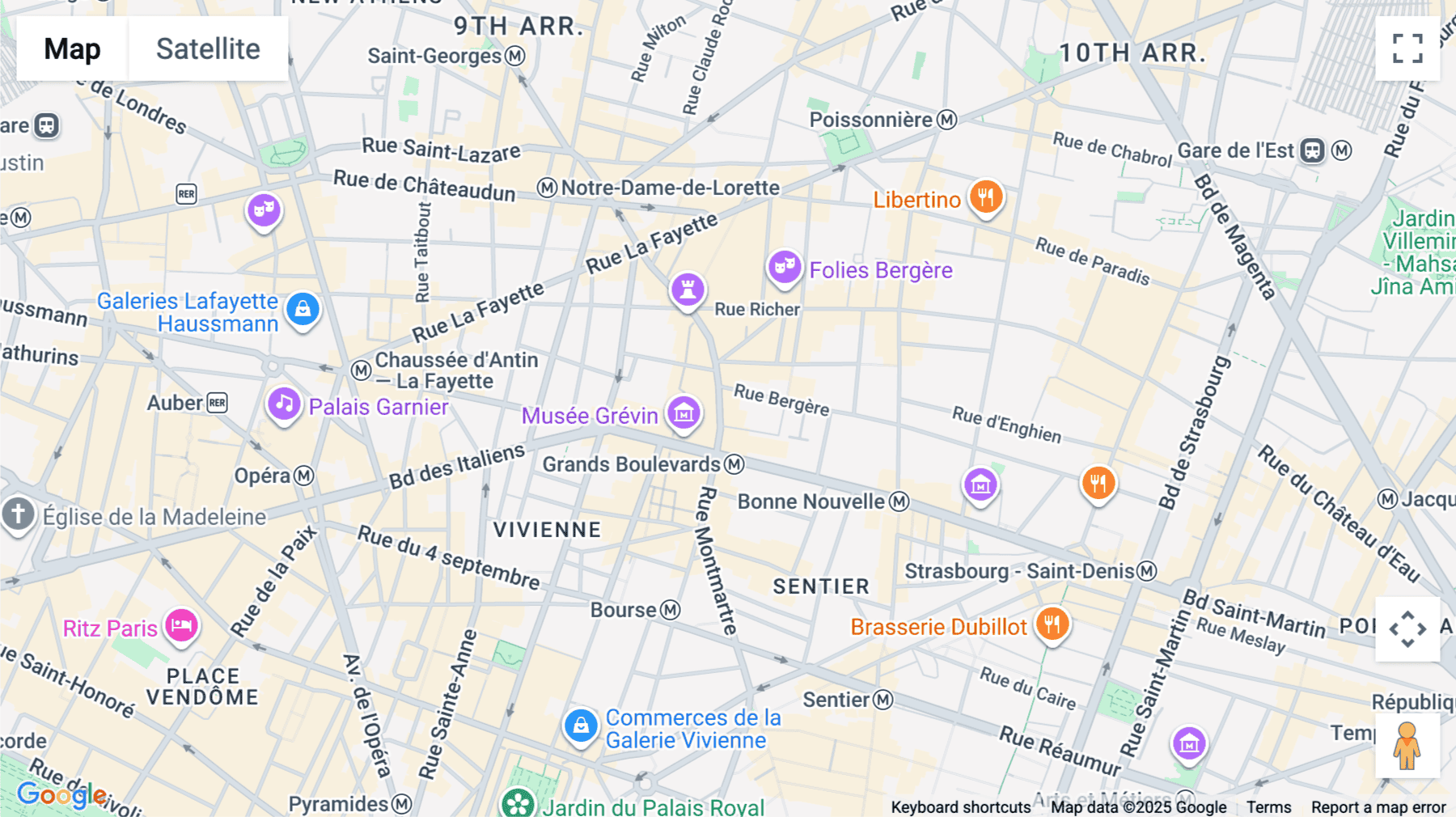 Click for interative map of 10 Rue du Faubourg Montmartre, 75009 Paris, Paris