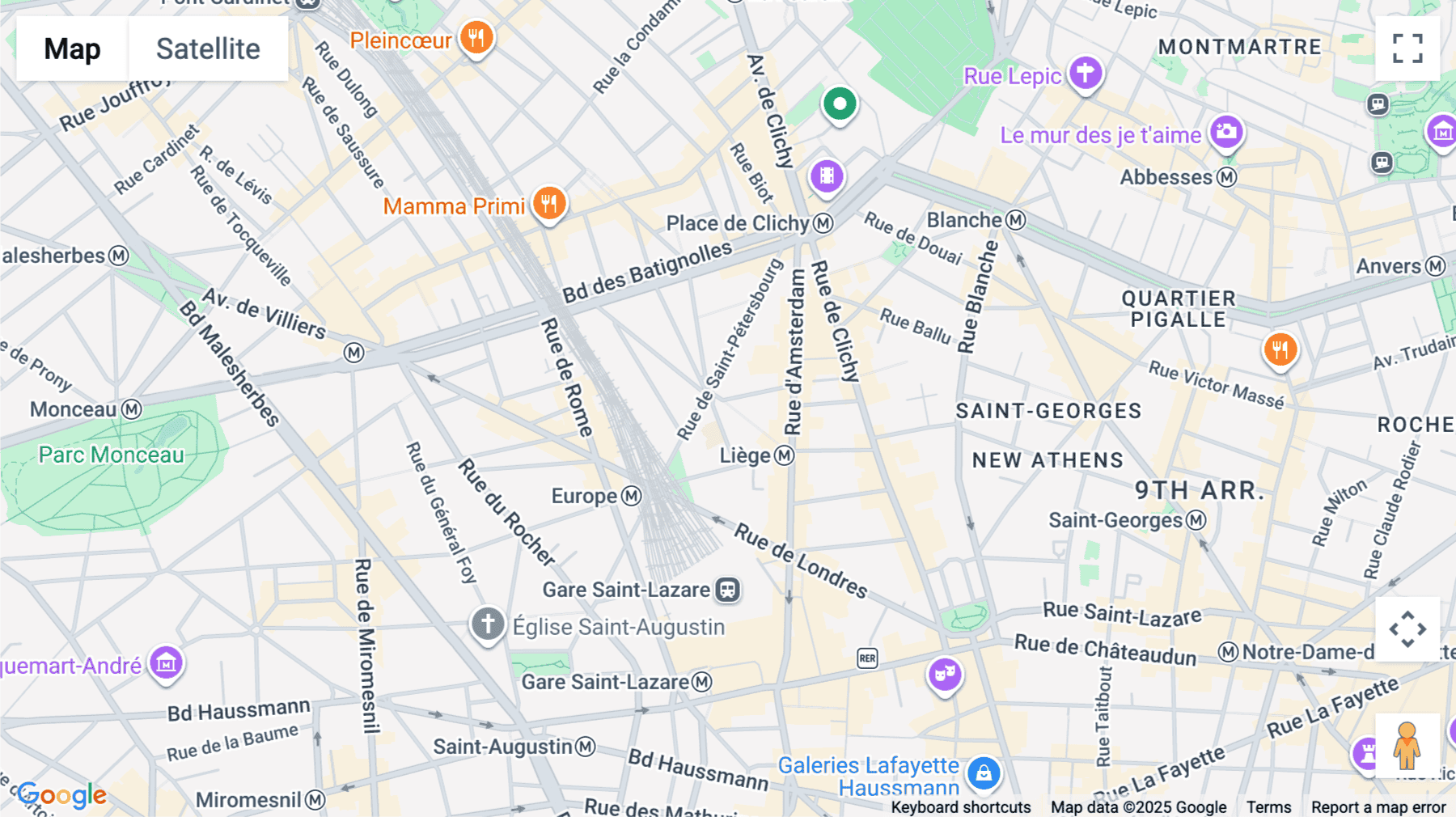 Click for interative map of 11 bis rue de Moscou, Paris