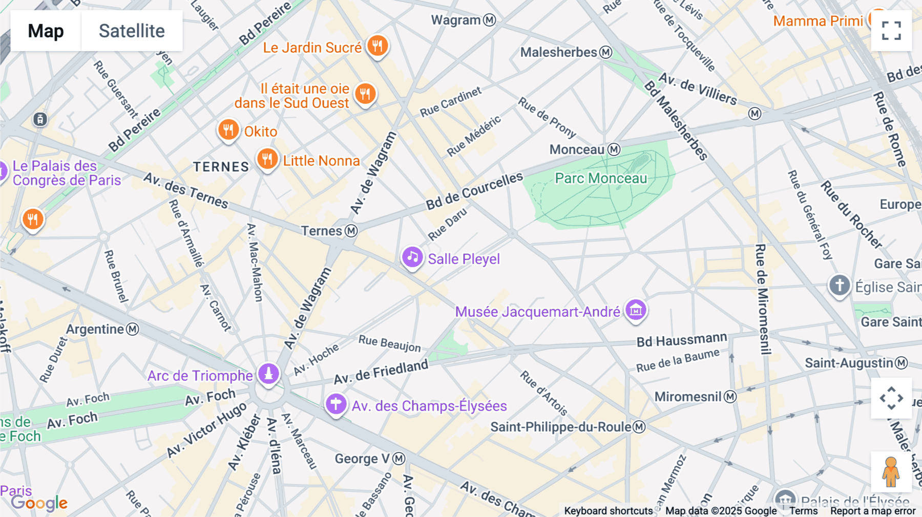 Click for interative map of 8 Avenue Hoche, Paris