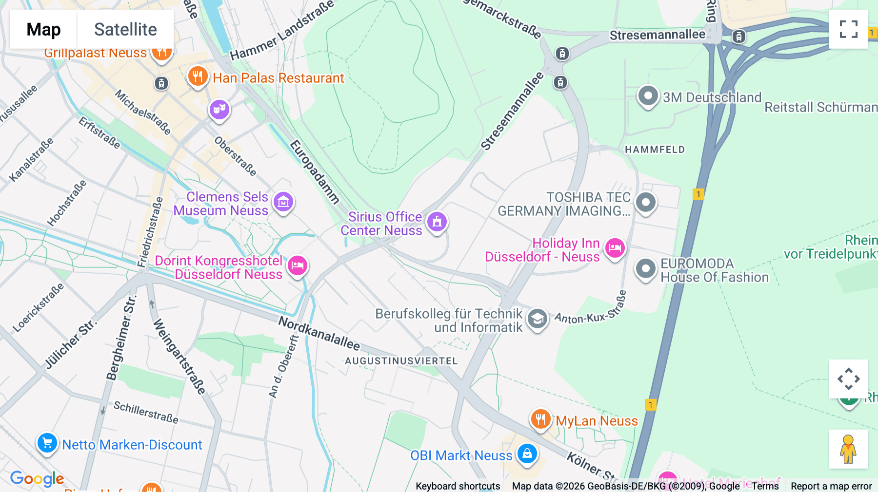 Click for interative map of Stresemannallee 4B, Neuss