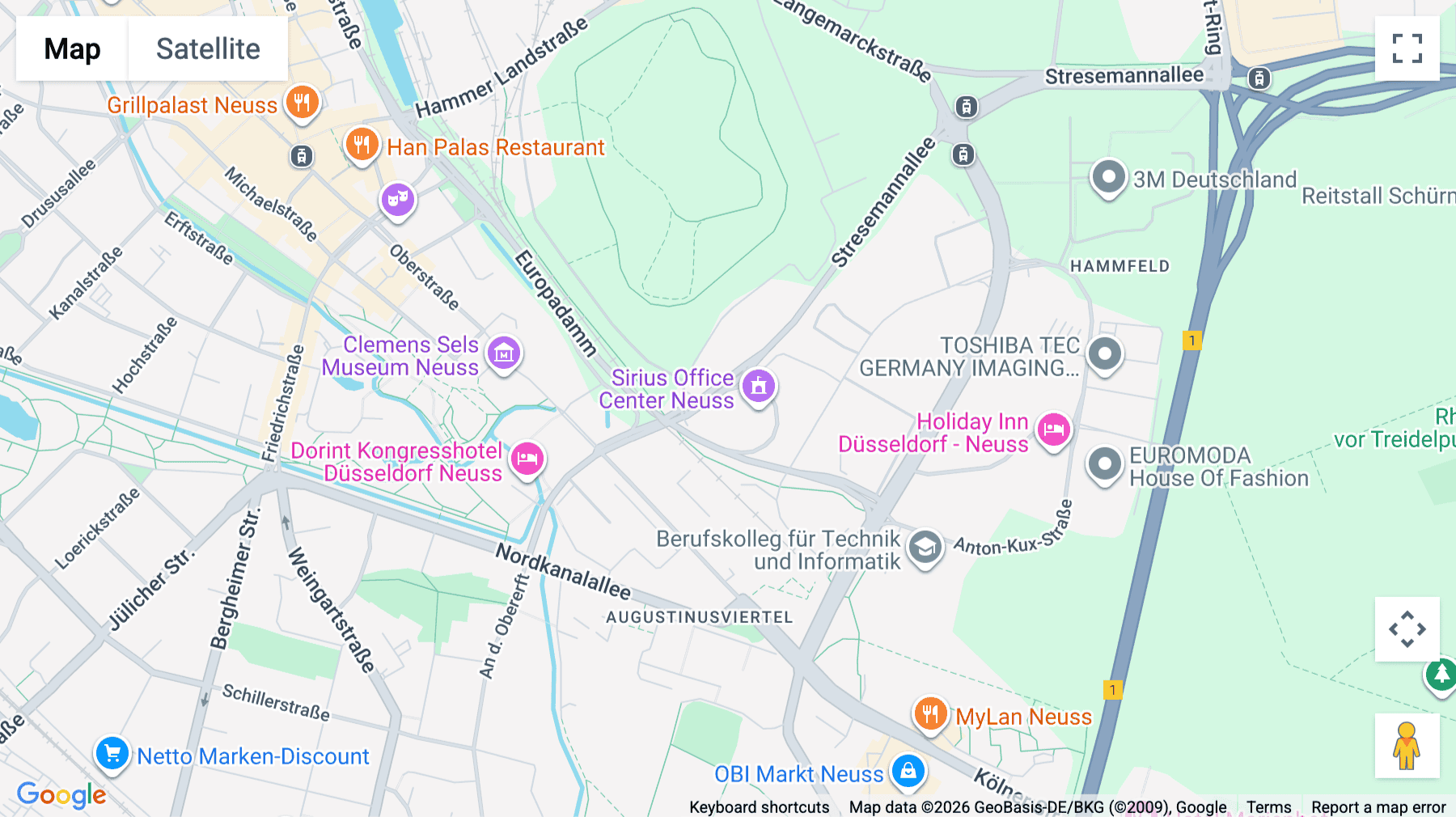 Click for interative map of Stresemannallee 6, Neuss