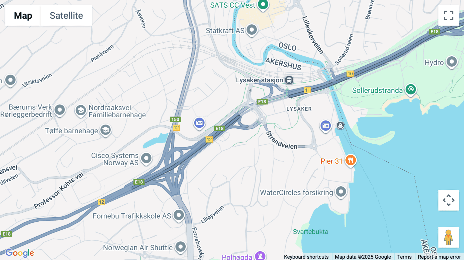 Click for interative map of Fornebuveien 1-3, Lysaker