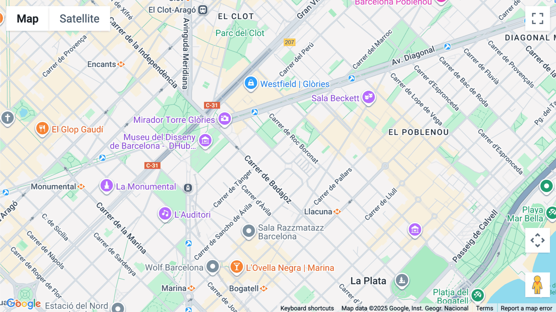 Click for interative map of Ciutat de Granada 121, Barcelona, Barcelona