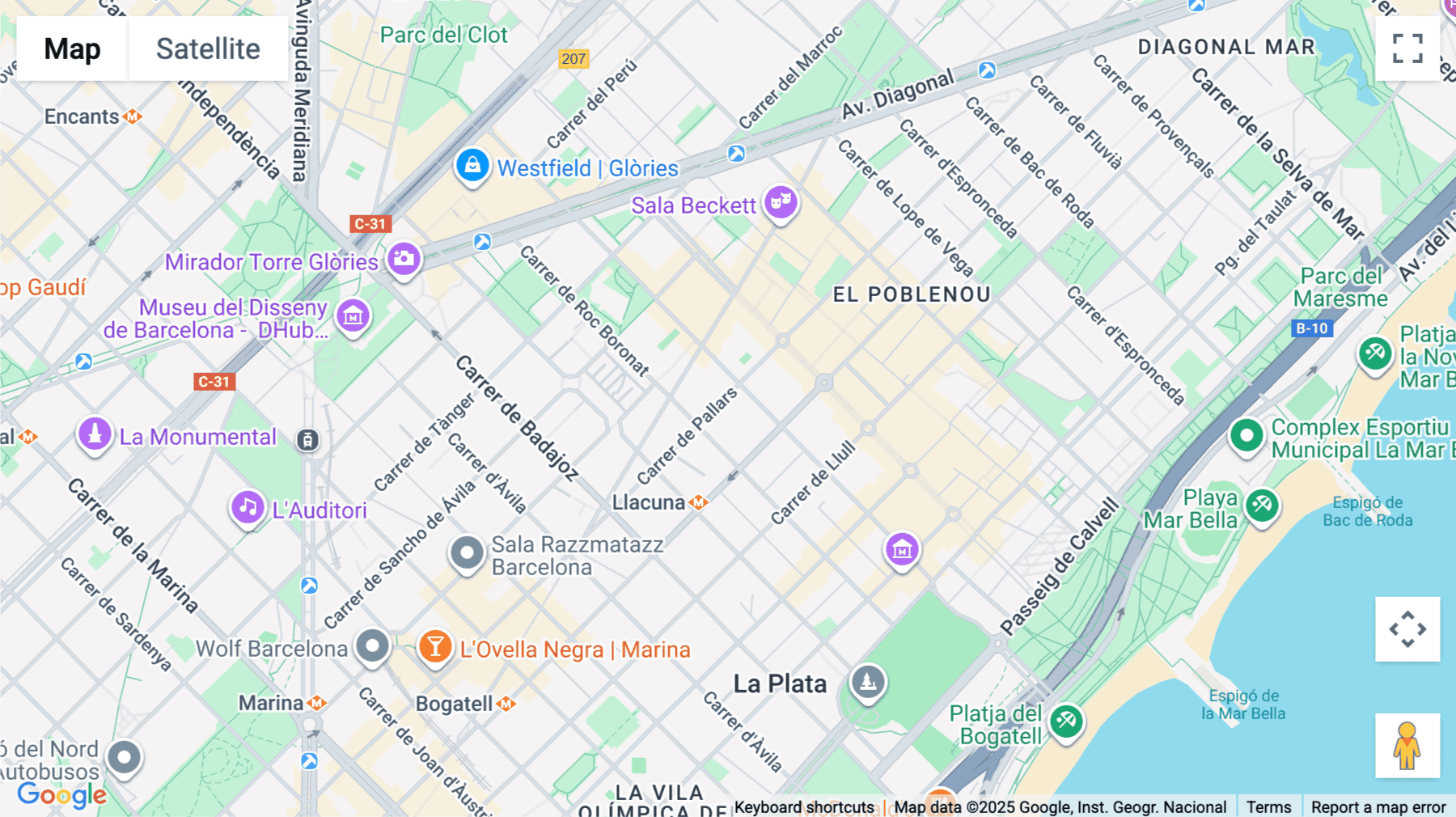 Click for interative map of Barcelonesa Park, Carrer de Pallars, 194, Barcelona, Barcelona 08005, Barcelona