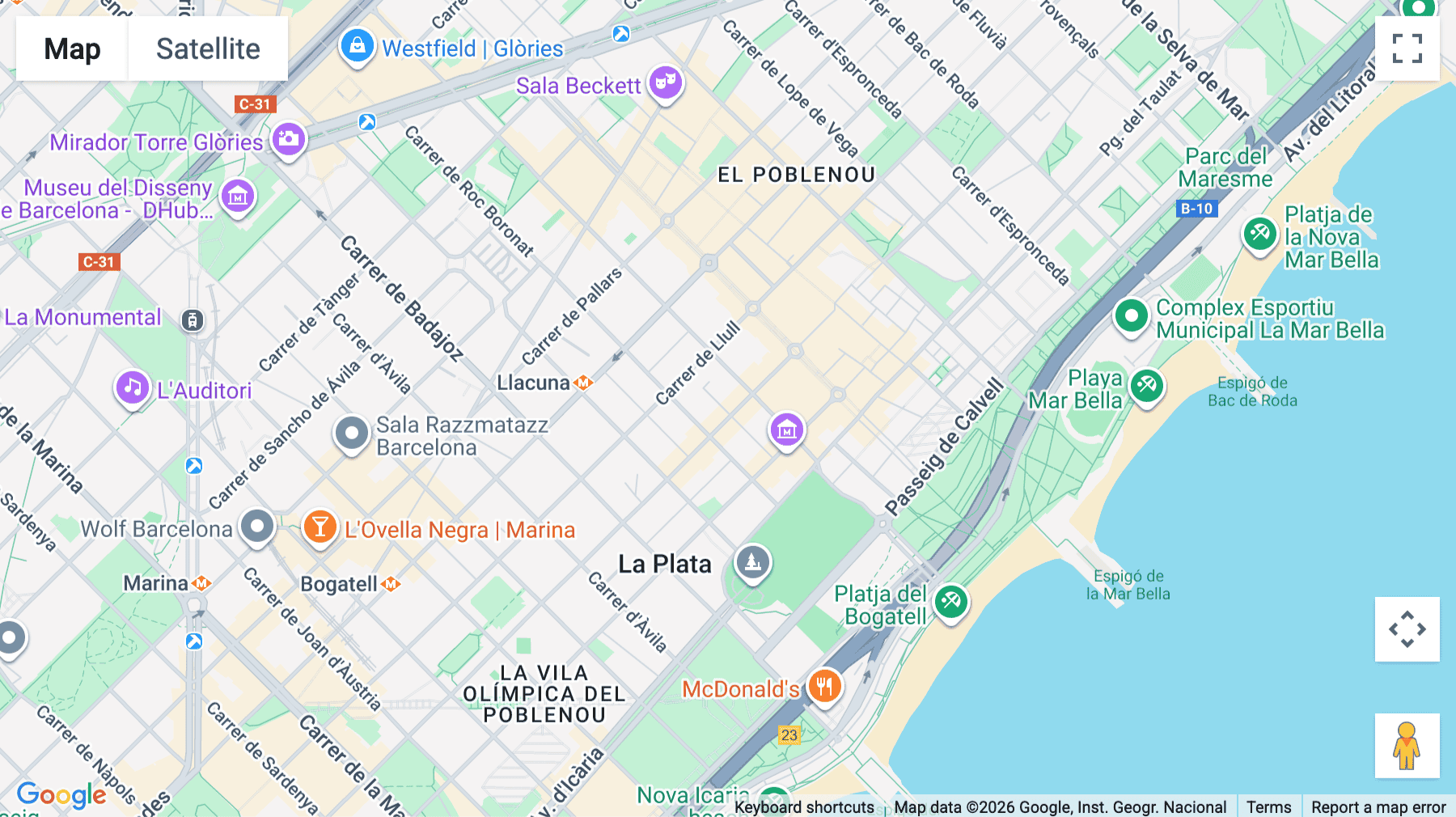 Click for interative map of Carrer Ramón Turró 169, Barcelona