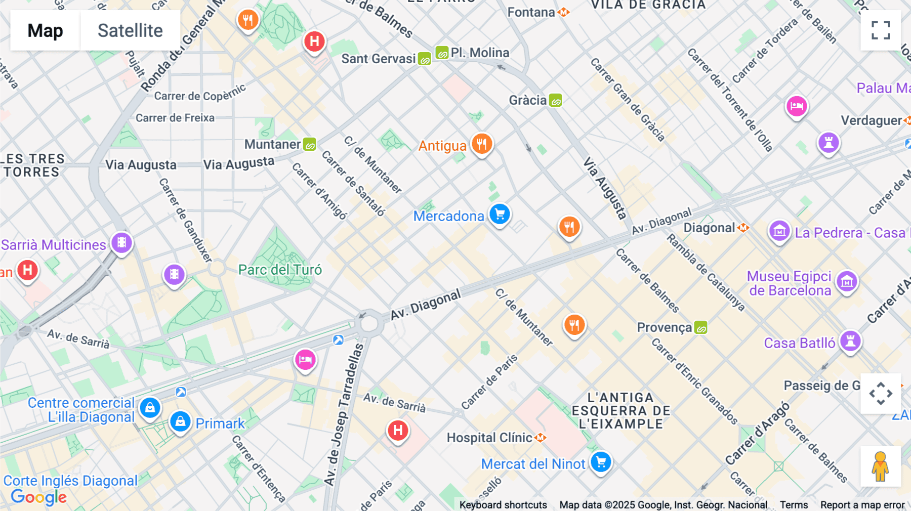 Click for interative map of Carrer de Muntaner 239, Sarrià-San Gervasi, Barcelona
