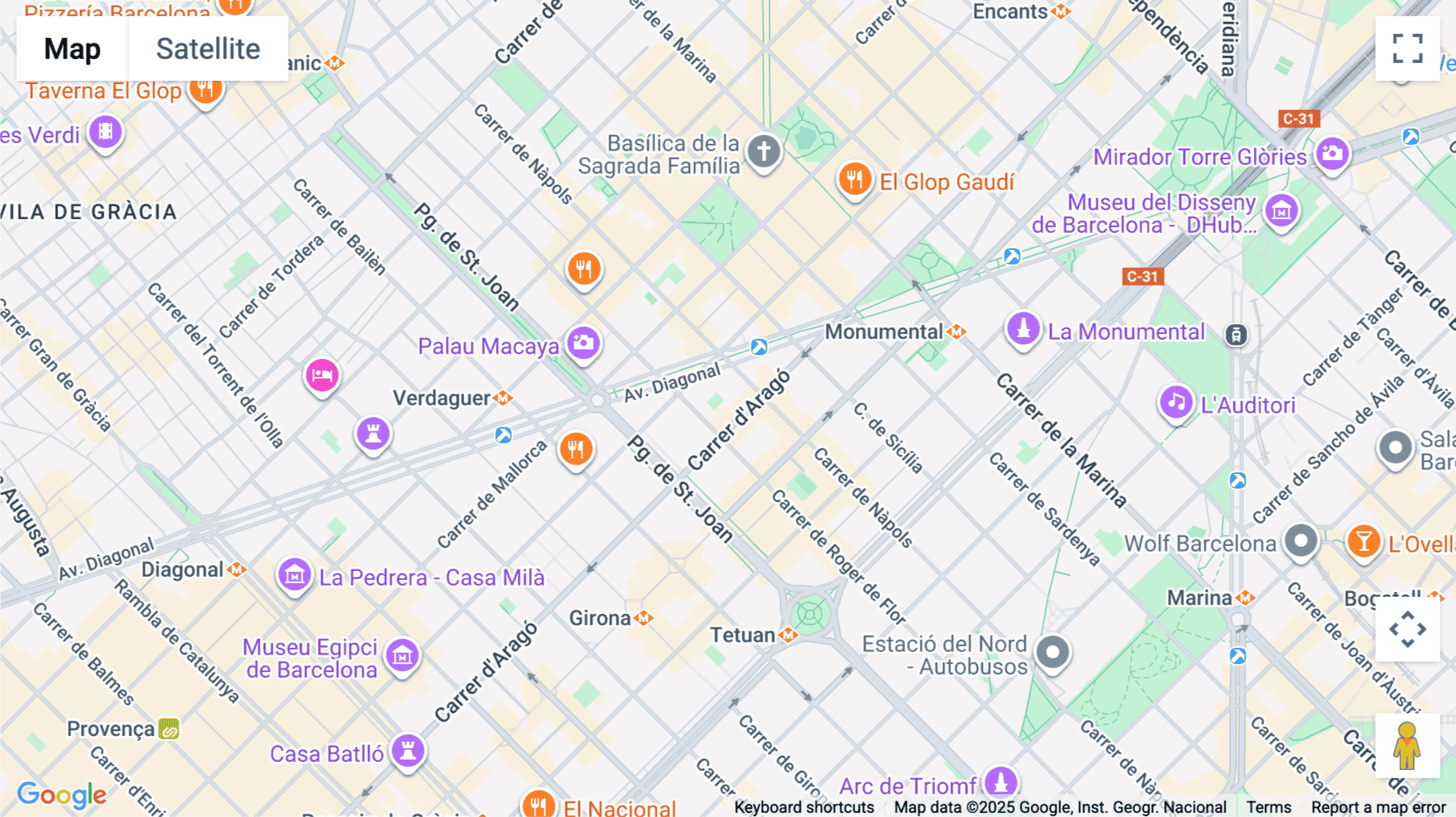 Click for interative map of calle Aragó 383, Barcelona
