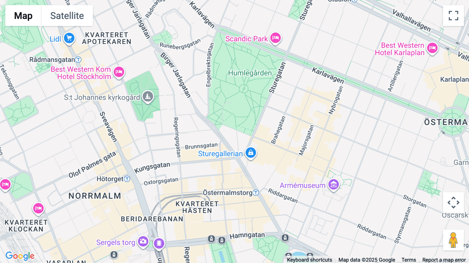 Click for interative map of Biblioteksgatan 29, Sweden, Stockholm