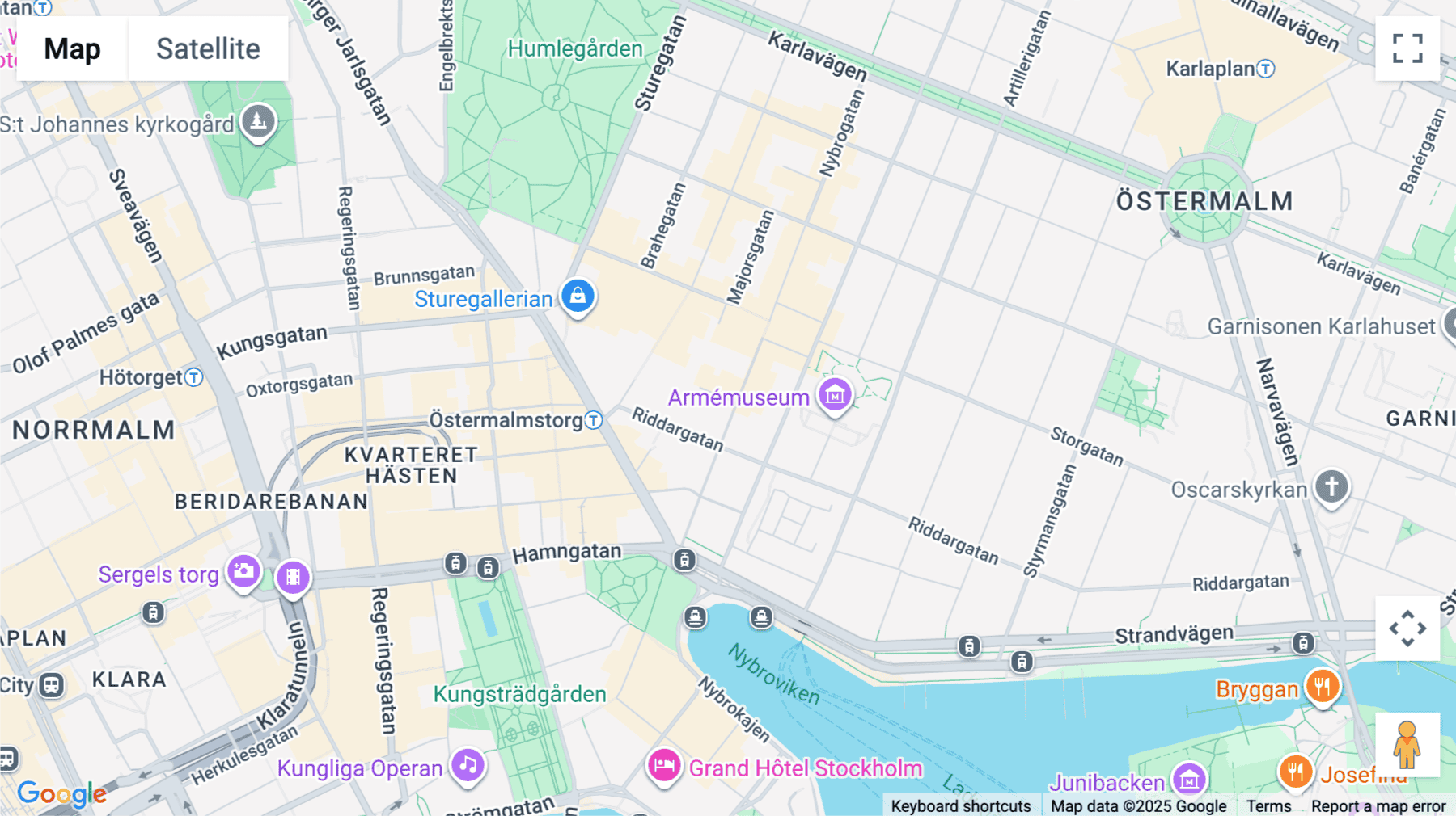 Click for interative map of Nybrogatan 17, Sweden, Stockholm