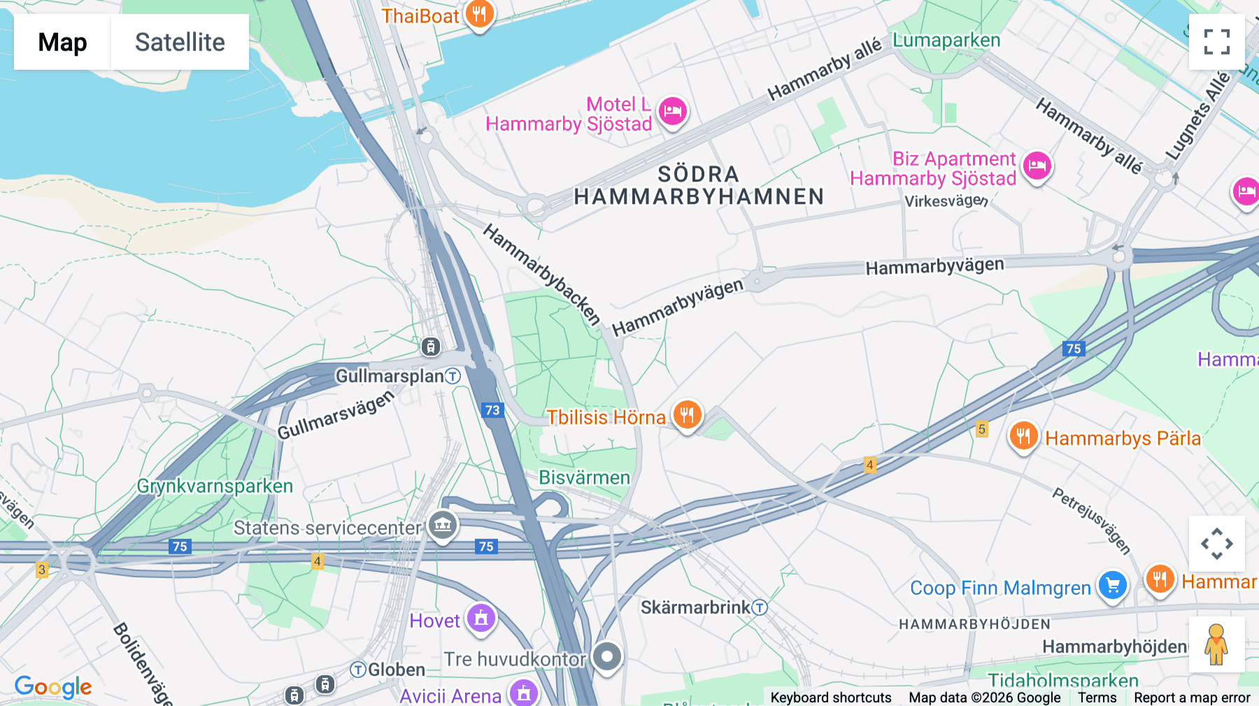 Click for interative map of Hammarbybacken 27, Stockholm