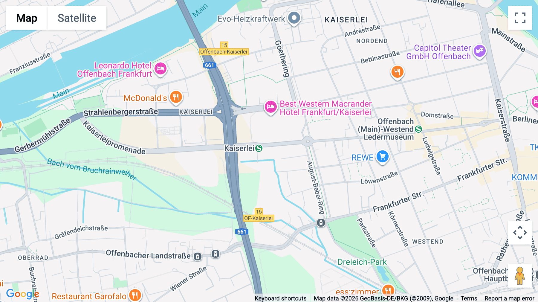 Click for interative map of Berliner Straße 300, Offenbach