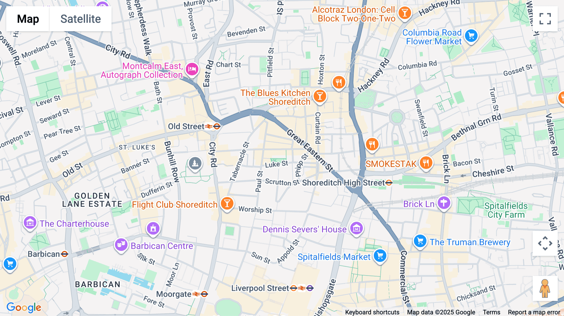 Click for interative map of 35 Luke Street, Shoreditch, London