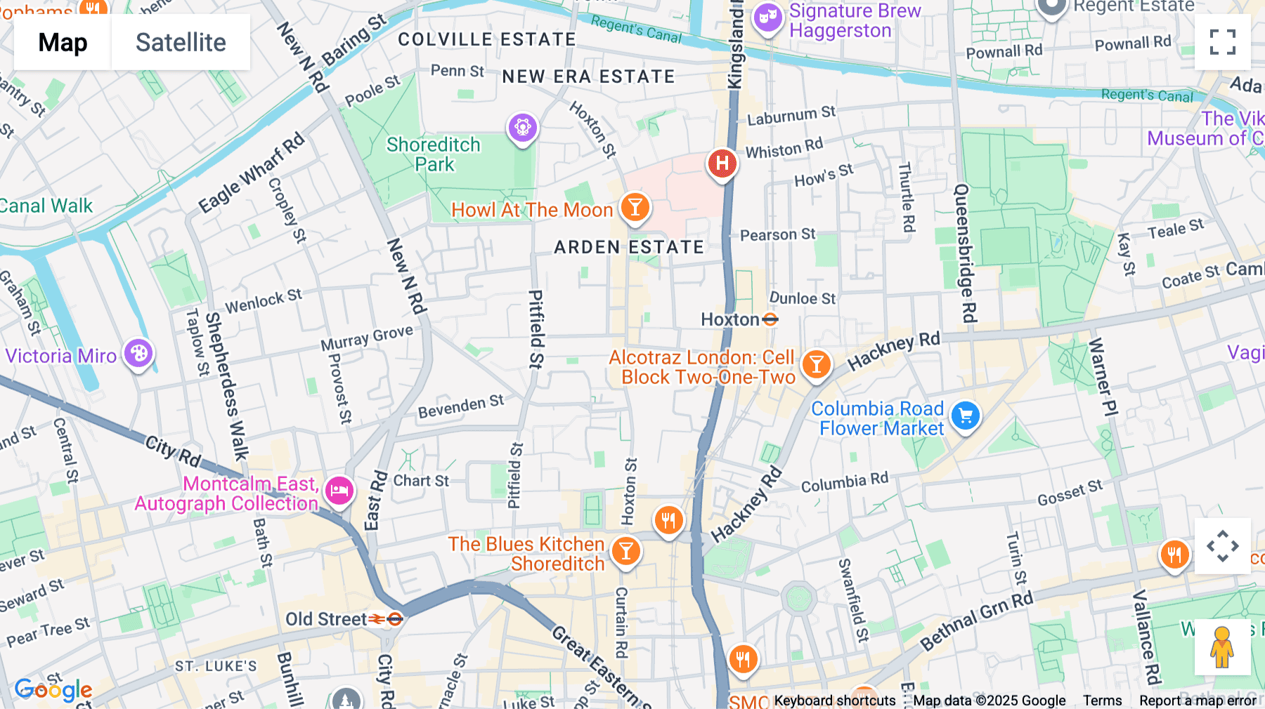 Click for interative map of 92 Hoxton Street, Hackney, London