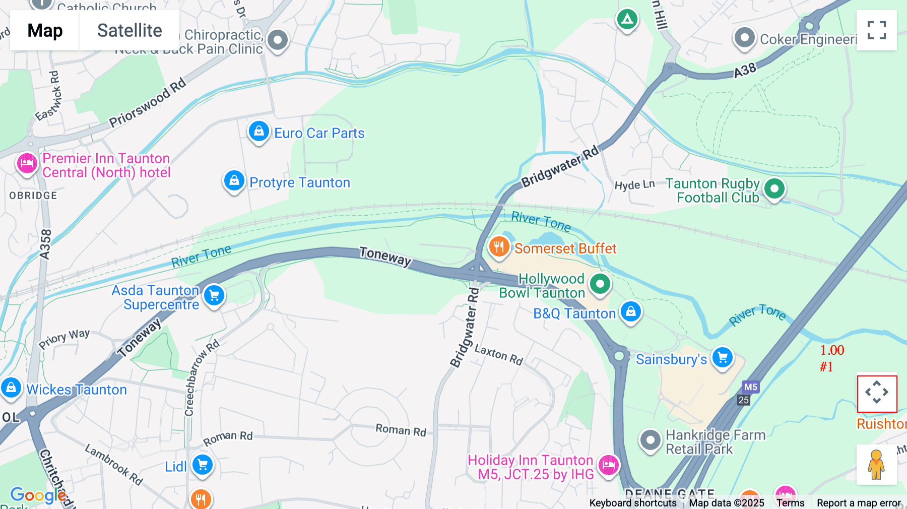 Click for interative map of Creech Castle, Taunton, Somerset, Taunton