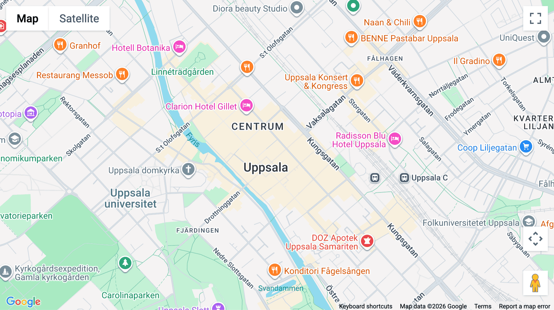 Click for interative map of Rådhuset, Vaksalagatan 2, Uppsala