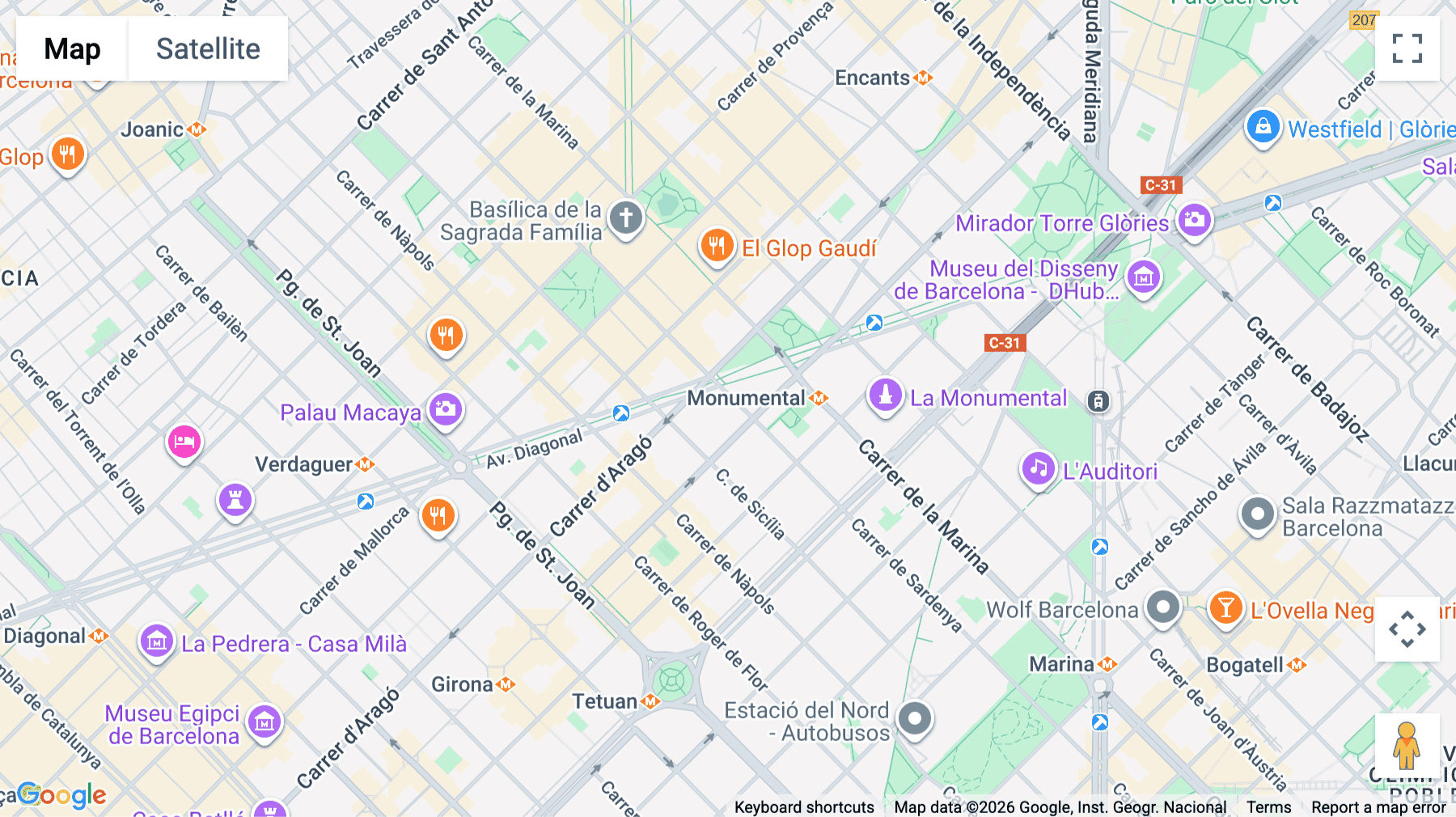 Click for interative map of Carrer de Sardenya 229, Barcelona