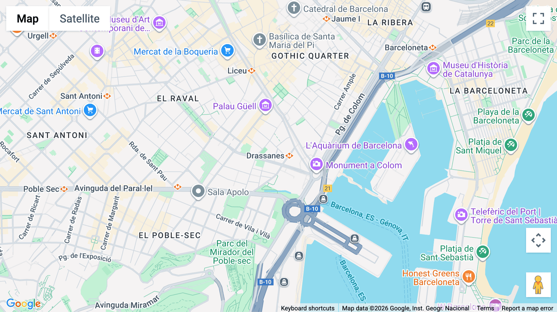 Click for interative map of Avenida de les Drassanes, 6, Planta 23, Barcelona