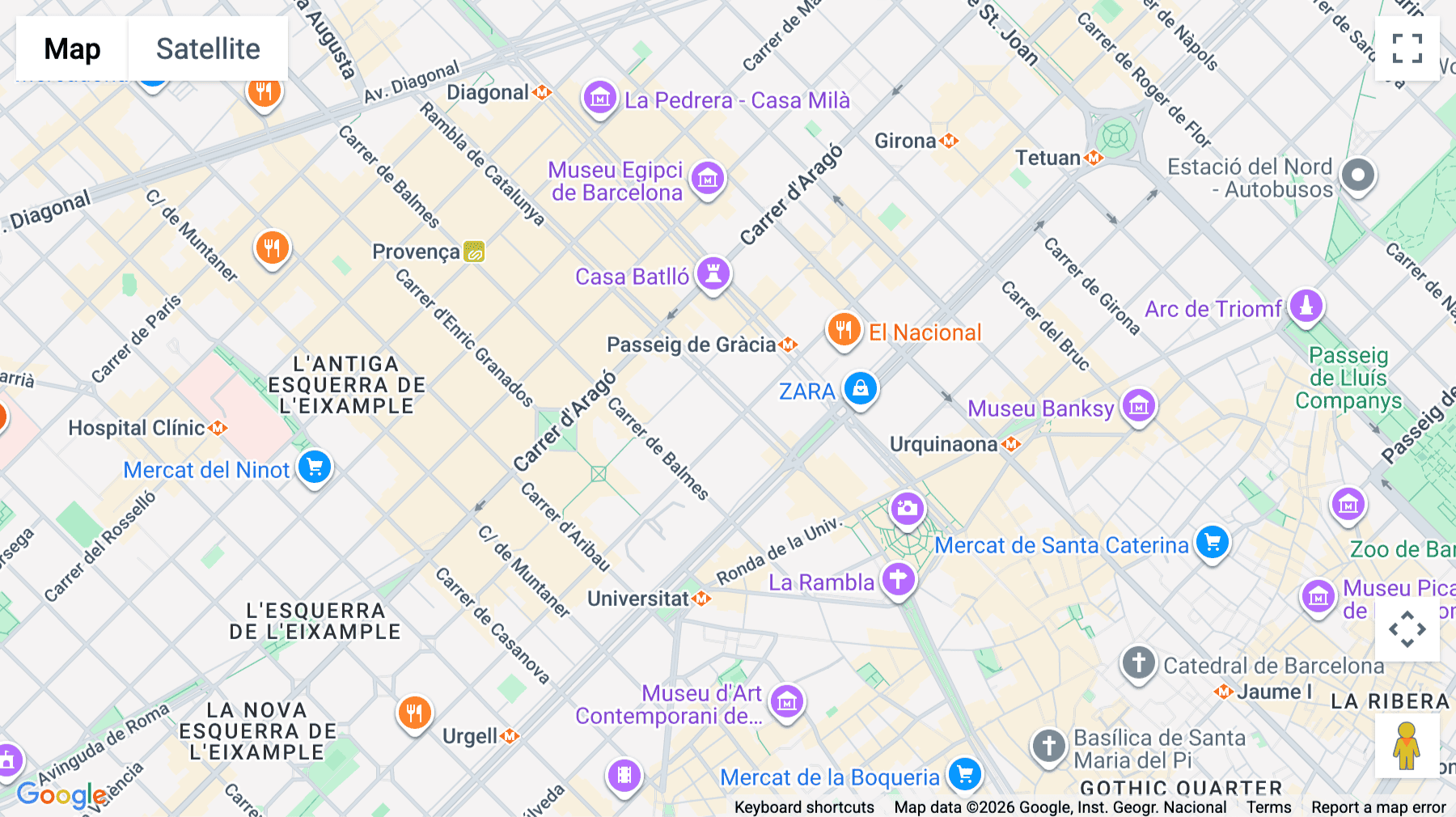 Click for interative map of Rambla de Catalunya, Number 33, 3 Floor, Barcelona