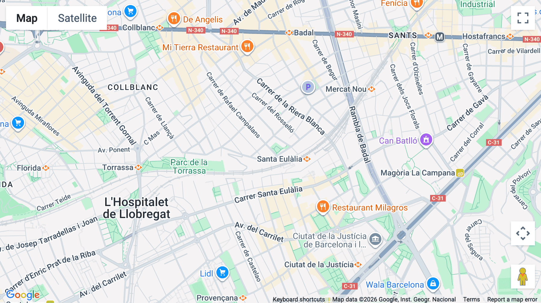 Click for interative map of Calle Rafael Campalans 166, Entresuelo 2ª, L'Hospitalet de Llobregat