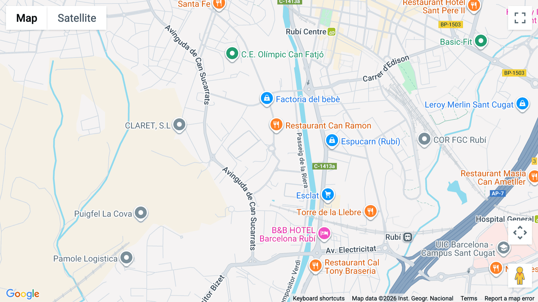 Click for interative map of Calle París 1-7, Edificio Paris, 2ª Planta Oficinas C, D, E, F, Rubí