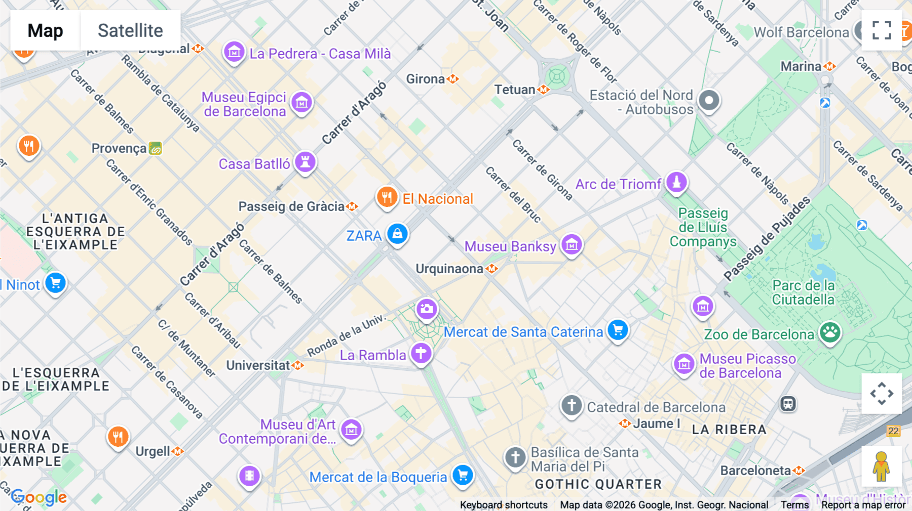 Click for interative map of Calle De Pau Claris 79, Barcelona
