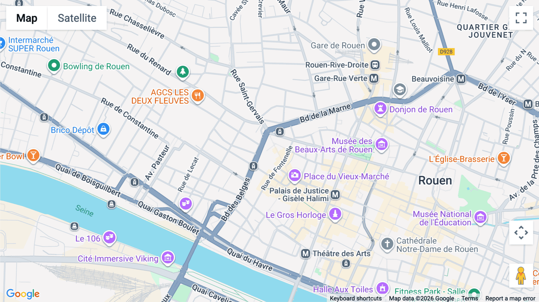 Click for interative map of 16 Rue Alsace Lorraine, Rouen