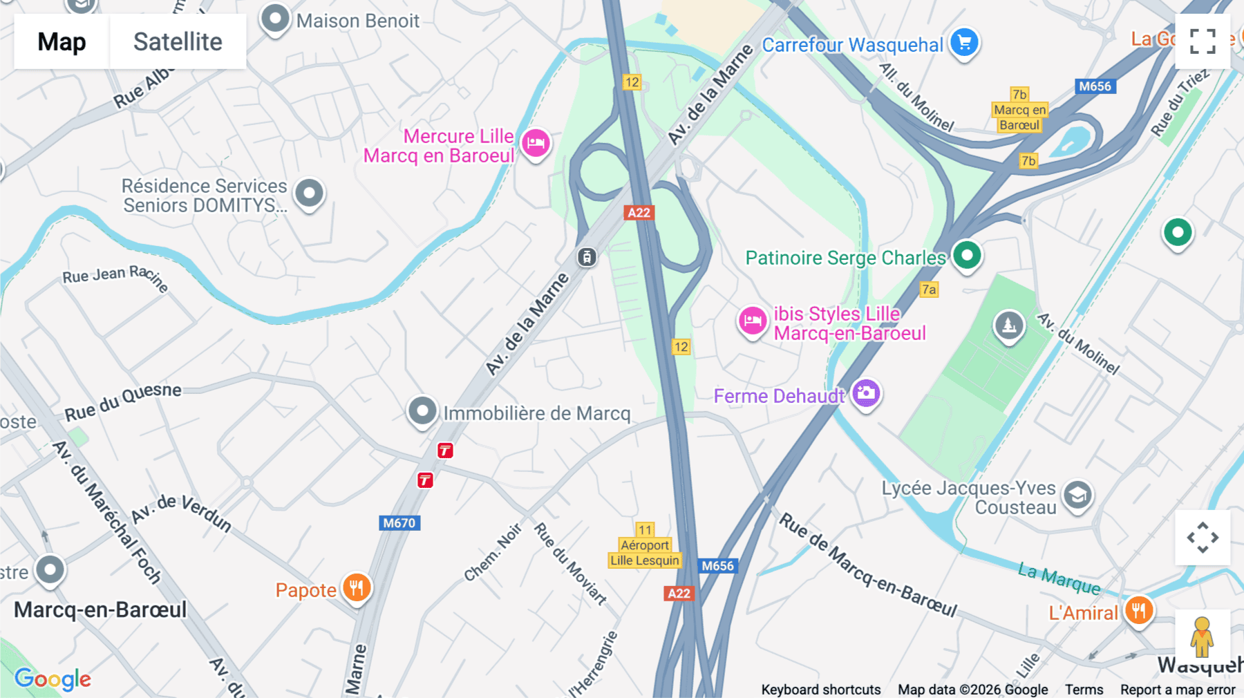 Click for interative map of Château Rouge Wood Parc bâtiment C-D, 274 ter/3, Avenue de la Marne, Marcq-en-Baroeul
