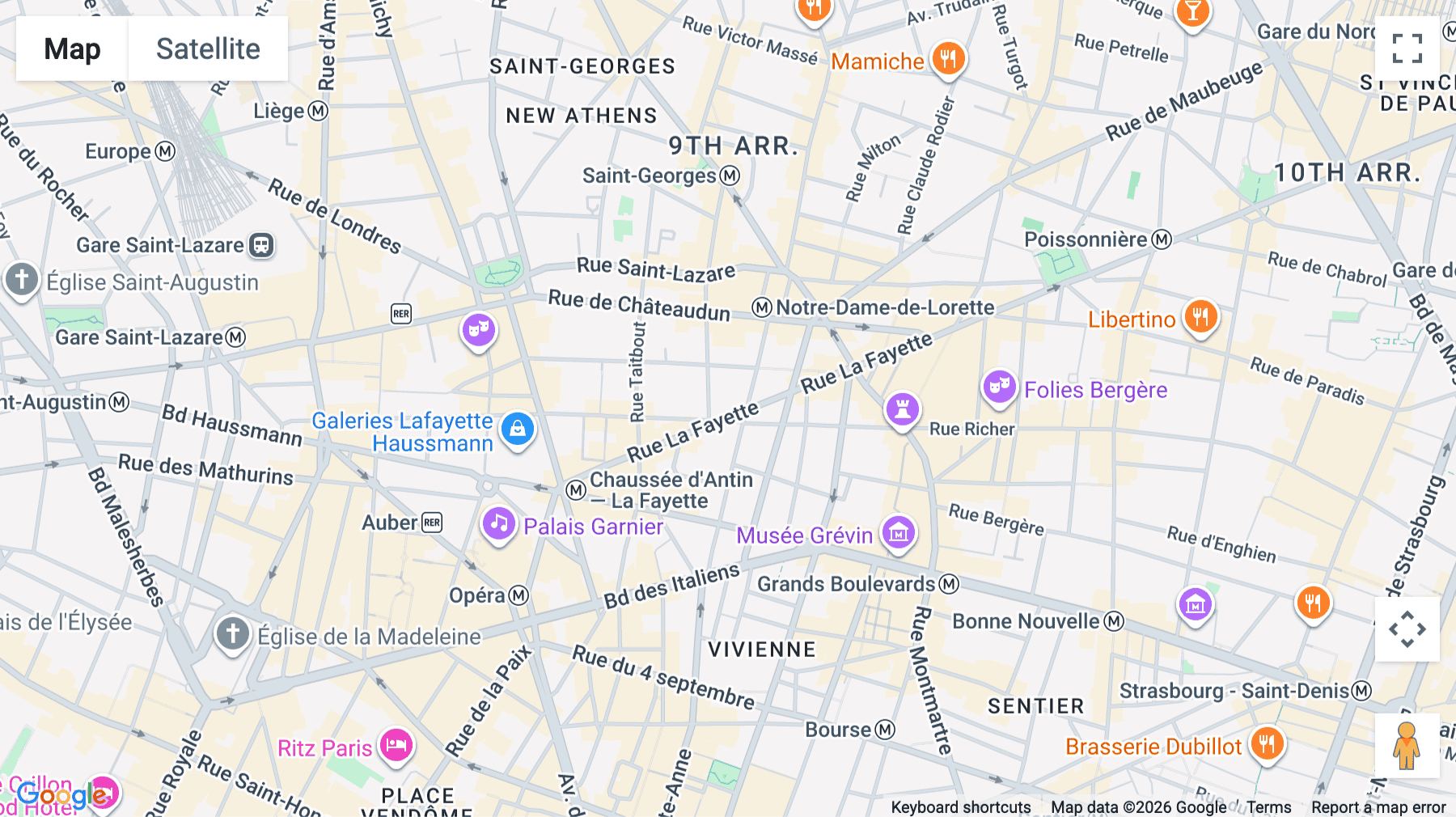 Click for interative map of 20 bis rue La Fayette, Paris, France, Paris